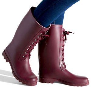 Noelle Lace-Up Rain Boot